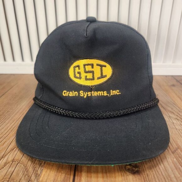 VTG Grain Systems, Inc. GSI Snapback Hat Cap Black Farmer Rope Promo Embroidered - Picture 2 of 10